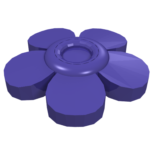 Accessoires de coiffure Fleur avec 5 pétales lisses et connecteur (Headwear Accessory Flower with 5 Smooth Petals and Pin)