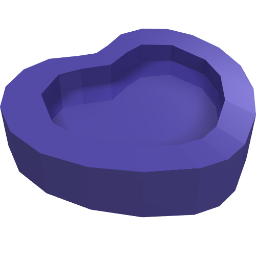 Rendu LDraw de Casquette Accessoire cœur avec connecteur (Headwear Accessory Heart with Pin), couleur indicative