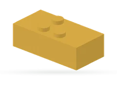 Aperçu de Braille brique 2 x 4 avec 3 tenons ⠖ (Braille Brick 2 x 4 with 3 Studs ⠖)